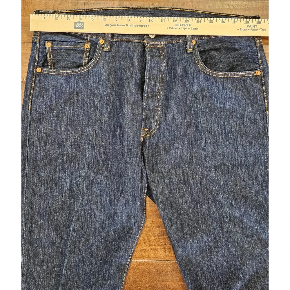 Levis 501 Original Fit Mens Dark Wash Indigo Straight Leg Jeans W38 L32